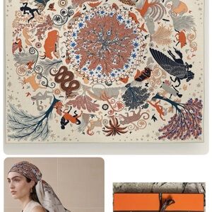 Hermes Cashmere Silk 140 Scarf Shawl GM Carre Sous le Charme d’Orphee BNIB